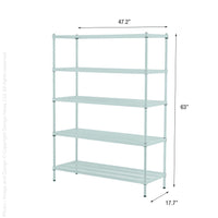 MeshWorks® epoxy coated steel shelving unit, 5 tier