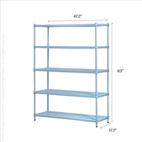 MeshWorks® epoxy coated steel shelving unit, 5 tier
