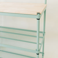 MeshWorks® epoxy coated steel shelving unit (utility wood top)
