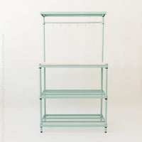 MeshWorks® epoxy coated steel shelving unit (utility wood top)