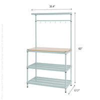 MeshWorks® epoxy coated steel shelving unit (utility wood top)
