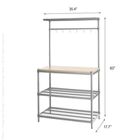 MeshWorks® epoxy coated steel shelving unit (utility wood top)