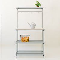 MeshWorks® epoxy coated steel shelving unit (utility wood top)