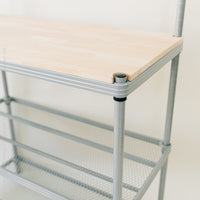 MeshWorks® epoxy coated steel shelving unit (utility wood top)