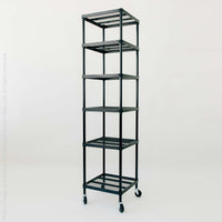 MeshWorks® epoxy coated steel narrow shelving unit, 6 tier