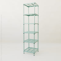 MeshWorks® epoxy coated steel narrow shelving unit, 6 tier
