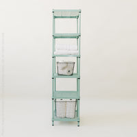MeshWorks® epoxy coated steel narrow shelving unit, 6 tier