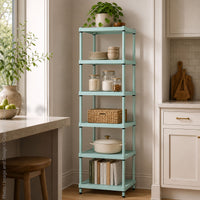 MeshWorks® epoxy coated steel narrow shelving unit, 6 tier