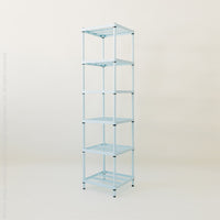 MeshWorks® epoxy coated steel narrow shelving unit, 6 tier