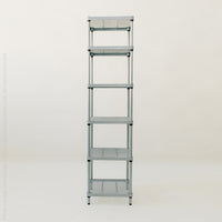 MeshWorks® epoxy coated steel narrow shelving unit, 6 tier