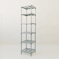 MeshWorks® epoxy coated steel narrow shelving unit, 6 tier