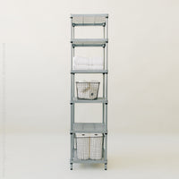 MeshWorks® epoxy coated steel narrow shelving unit, 6 tier