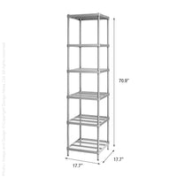 MeshWorks® epoxy coated steel narrow shelving unit, 6 tier