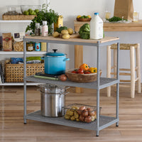 MeshWorks® epoxy coated steel and rubberwood Workbench