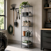 MeshWorks® epoxy coated steel shelving unit, 5 tier tower