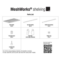 MeshWorks® epoxy coated steel shelving unit, 5 tier