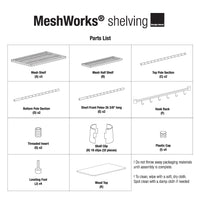 MeshWorks® epoxy coated steel shelving unit (utility wood top)