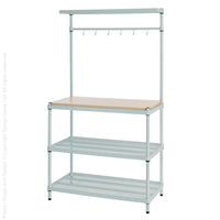MeshWorks® epoxy coated steel shelving unit (utility wood top)
