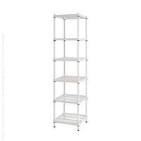 MeshWorks® epoxy coated steel narrow shelving unit, 6 tier