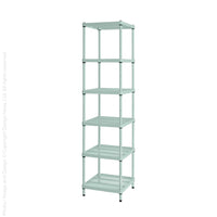 MeshWorks® epoxy coated steel narrow shelving unit, 6 tier