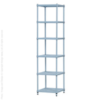 MeshWorks® epoxy coated steel narrow shelving unit, 6 tier
