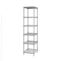 MeshWorks® epoxy coated steel narrow shelving unit, 6 tier