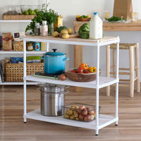 MeshWorks® epoxy coated steel and rubberwood Workbench