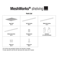 MeshWorks® epoxy coated steel shelving unit, 5 tier tower