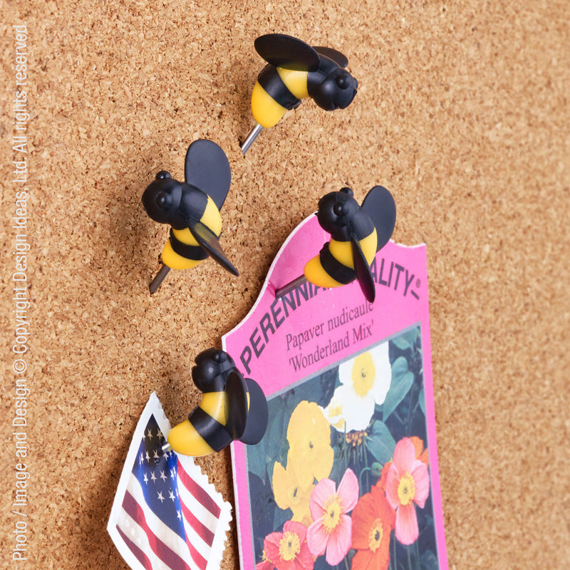 BusyBee™ pushpins (set of 6)