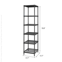 MeshWorks® epoxy coated steel narrow shelving unit, 6 tier
