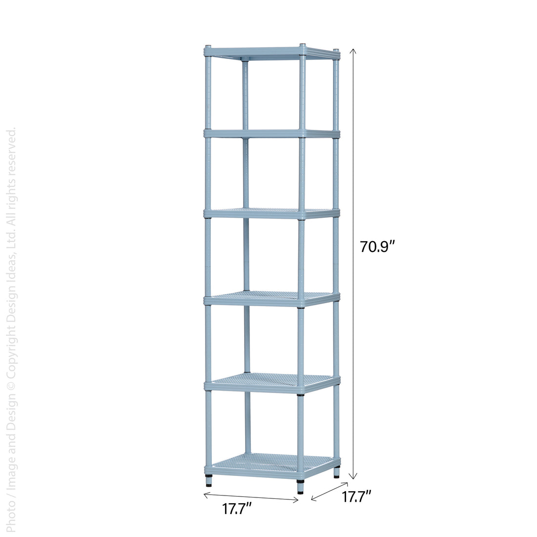 MeshWorks® epoxy coated steel narrow shelving unit, 6 tier