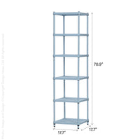 MeshWorks® epoxy coated steel narrow shelving unit, 6 tier