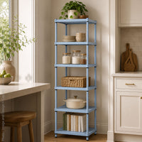 MeshWorks® epoxy coated steel narrow shelving unit, 6 tier