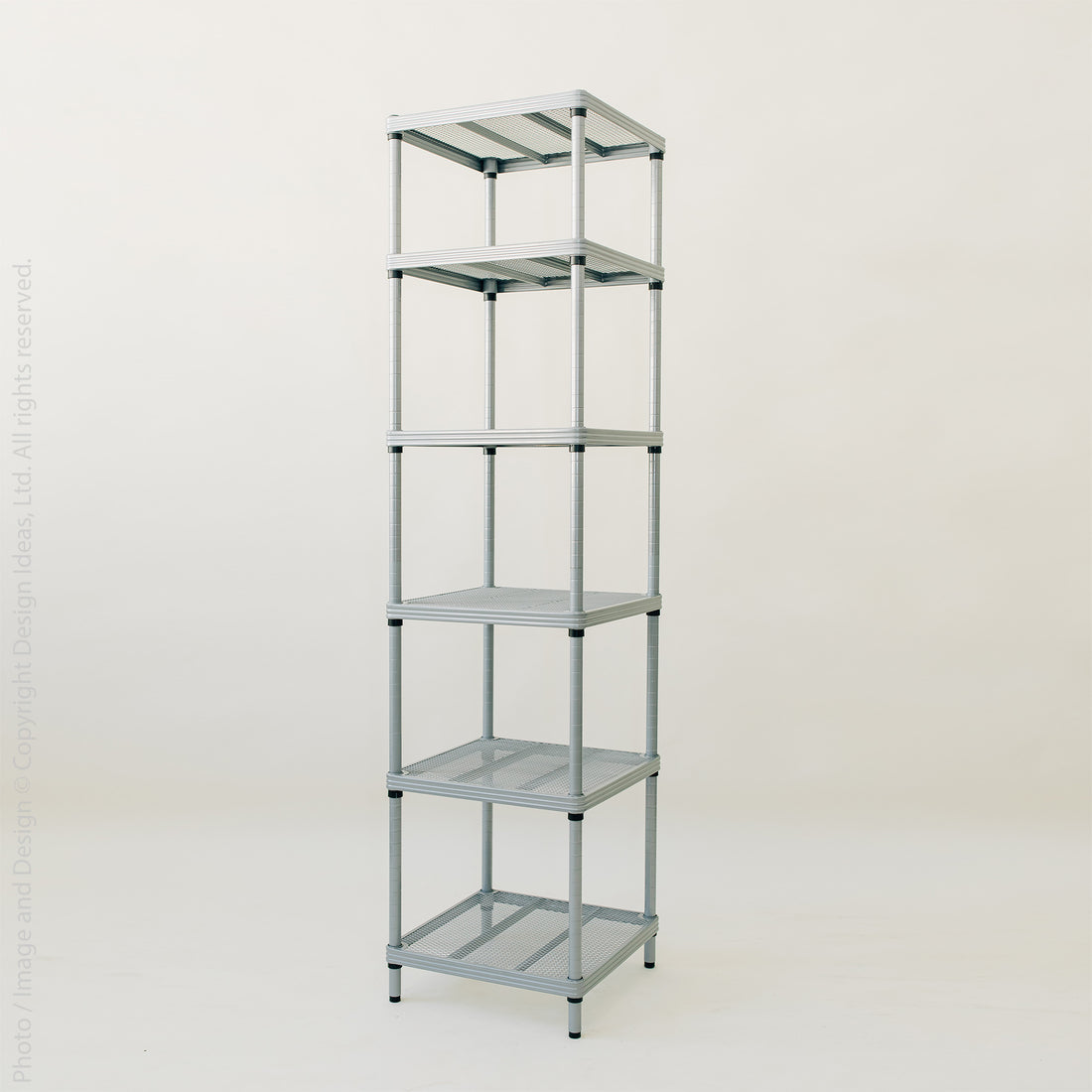 MeshWorks® epoxy coated steel narrow shelving unit, 6 tier