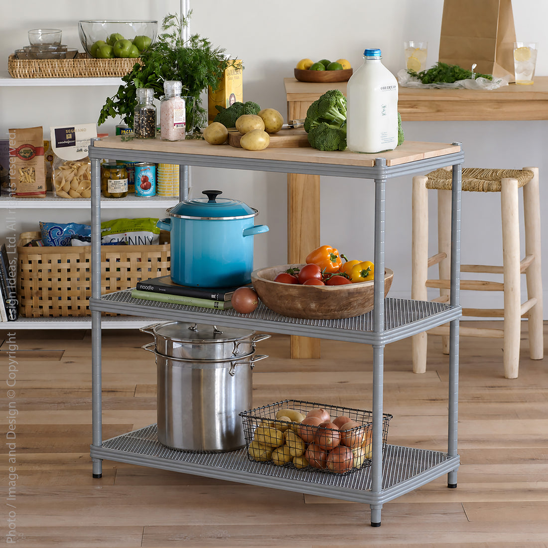 MeshWorks® epoxy coated steel and rubberwood Workbench