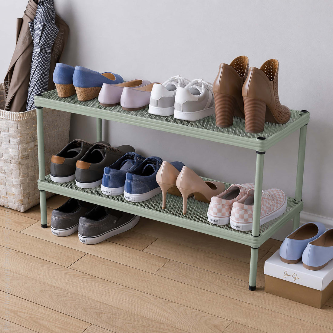 MeshWorks® epoxy coated steel shelving unit (short stacking)