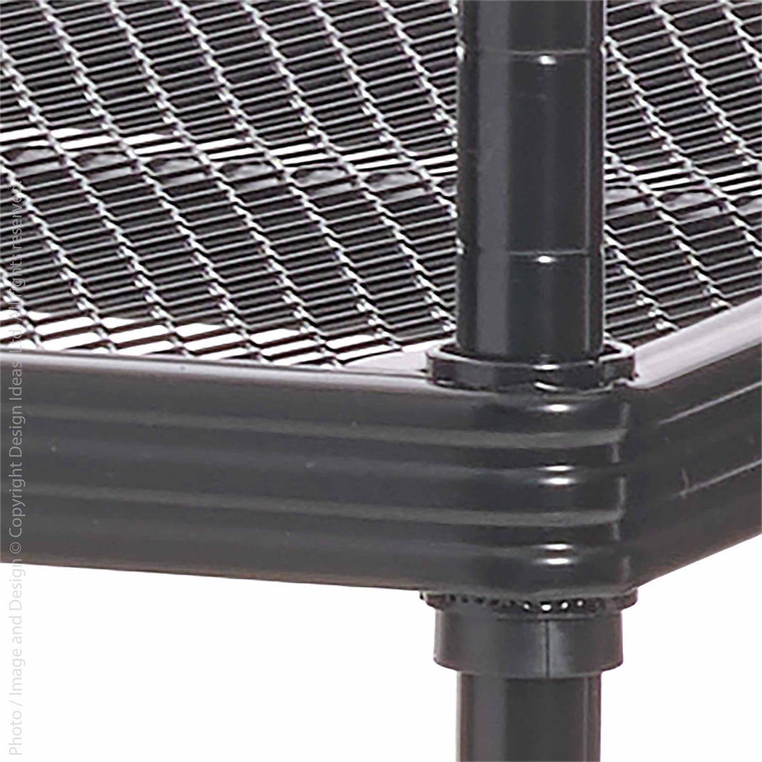 MeshWorks® epoxy coated steel shelving unit (utility wood top