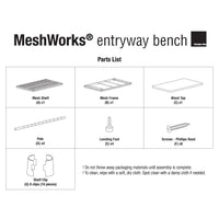 MeshWorks® epoxy coated steel entryway bench