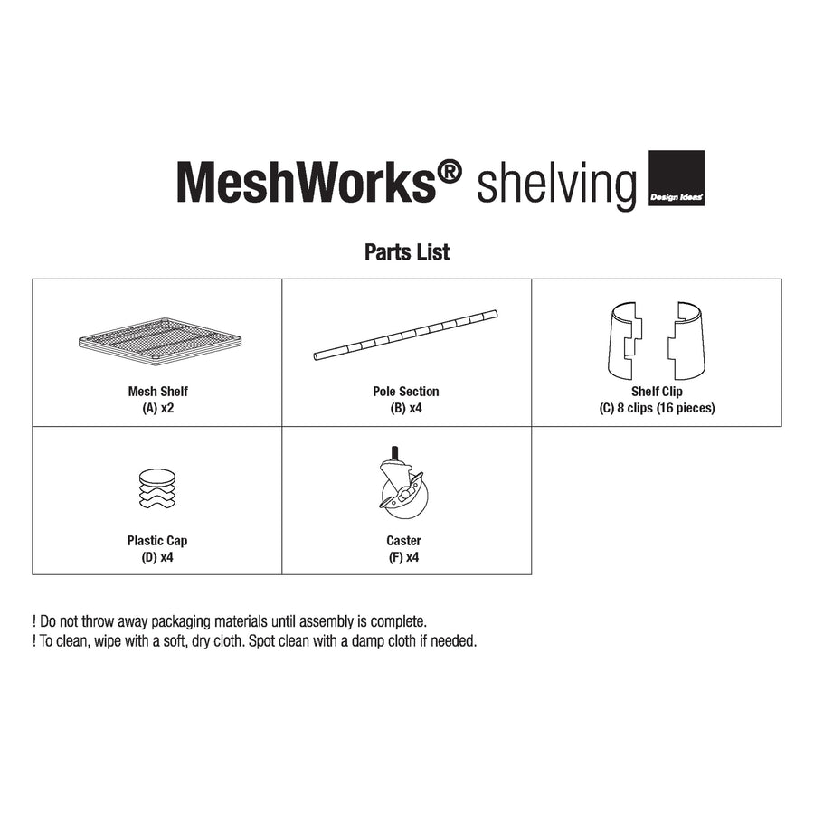 MeshWorks® epoxy coated steel shelving cart
